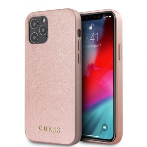 Guess Iridescent Collection Hard Case θήκη για iPhone 12 Pro/ 12. Rose Gold