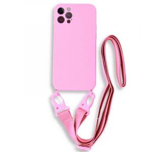 Bodycell Silicon θήκη με λουράκι για iPhone 13 Pro. Pink