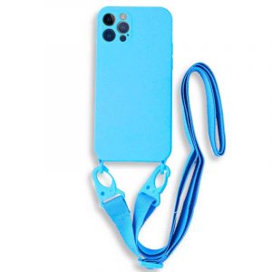 Bodycell Silicon θήκη με λουράκι για iPhone 13 Pro Max. Light Blue