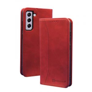 Bodycell PU Leather Wallet θήκη για Samsung Galaxy S21 FE. Red