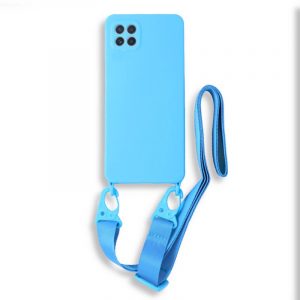 Bodycell Silicon θήκη με λουράκι για Samsung Galaxy A22 5G. Light Blue