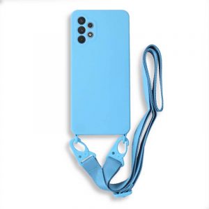 Bodycell Silicon θήκη με λουράκι για Samsung A52 5G. Light Blue