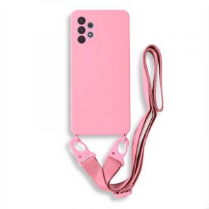 Bodycell Silicon θήκη με λουράκι για Samsung Galaxy A52 5G. Pink