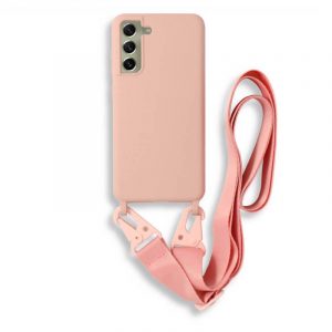 Bodycell Silicon θήκη με λουράκι για Samsung Galaxy S21 FE. Pink