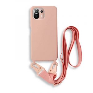 Bodycell Silicon θήκη με λουράκι για Xiaomi Mi 11 Lite. Pink