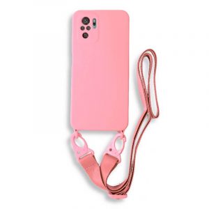Bodycell Silicon θήκη με λουράκι για Xiaomi Redmi Note 10/10S. Pink