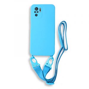 Bodycell Silicon θήκη με λουράκι για Xiaomi Redmi Note 10/10S. Light Blue
