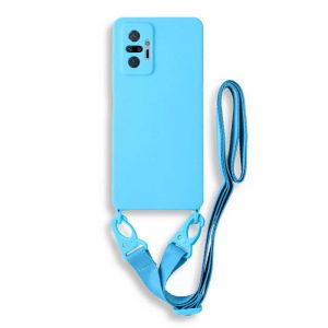 Bodycell Silicon θήκη με λουράκι για Xiaomi Redmi Note 10 Pro. Light Blue