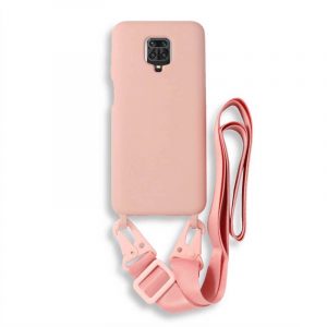 Bodycell Silicon θήκη με λουράκι για Xiaomi Redmi Note 9S/Note 9 Pro. Pink