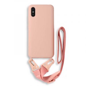 Bodycell Silicon θήκη με λουράκι για Xiaomi Redmi 9A. Light Pink