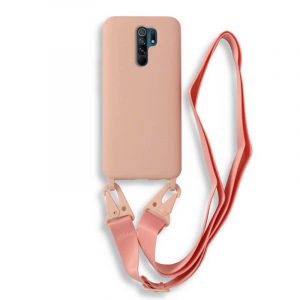 Bodycell Silicon θήκη με λουράκι για Xiaomi Redmi 9. Pink