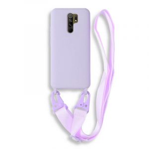 Bodycell Silicon θήκη με λουράκι για Xiaomi Redmi 9. Violet