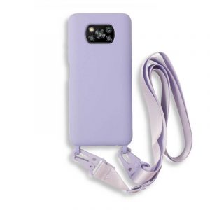 Bodycell Silicon θήκη με λουράκι για Xiaomi Poco X3 NFC/ X3 Pro. Violet