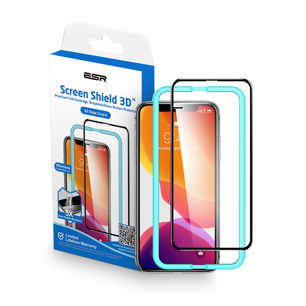 ESR Premium Quality Full Cover Tempered Glass iPhone 11 Pro (With Easy Installation Frame)