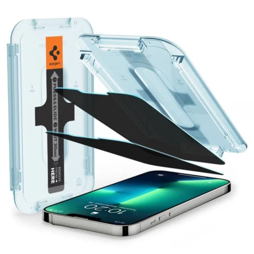 Spigen EZ Fit GLAS.tR Privacy Tempered Glass iPhone 13/13 Pro/14/16e/17e (2-Pack)