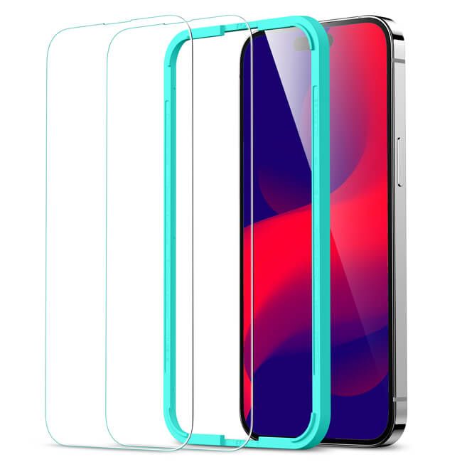 ESR Premium Quality Tempered Glass iPhone 14 Pro (2-Pack With Easy Installation Frame)