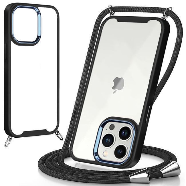 Θήκη Orso Shield Κορδόνι Clear Black iPhone 14 Pro