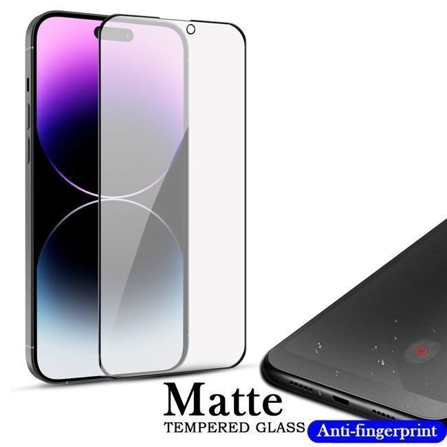 Matte Anti-Fingerprint Full Glue Tempered Glass iPhone 14 Pro Max