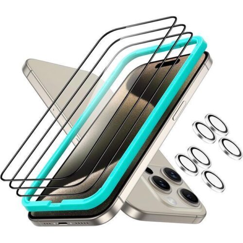 (3+2) ESR Armorite Ultra-Tough Tempered Glass + Armorite Camera Lens Clear iPhone 15 Pro