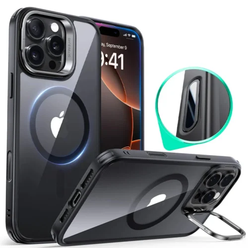 Θήκη ESR Classic Hybrid with Stash Stand (Camera Control Button) HaloLock MagSafe Clear Black iPhone 16 Pro Max
