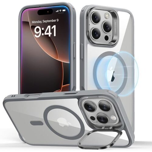 Θήκη ESR Classic Hybrid with Stash Stand HaloLock MagSafe Clear Grey iPhone 16 Pro