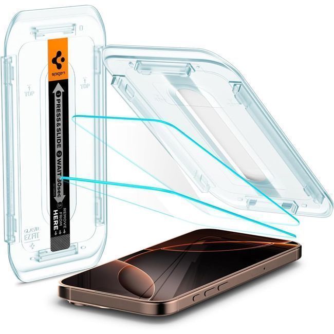 Spigen EZ Fit GLAS.tR Sensor Protected Tempered Glass iPhone 17 Pro Max/16 Pro Max (2-Pack)