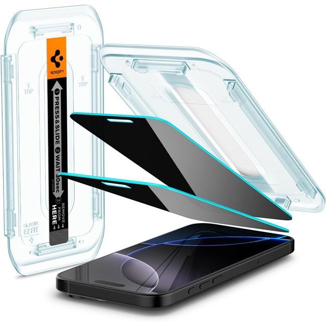 Spigen EZ Fit GLAS.tR Privacy Tempered Glass iPhone 16 Pro Max/17 Pro Max (2-Pack)