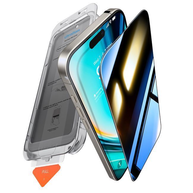 Torras Install Master GlassGo Full Cover Privacy Tempered Glass iPhone 16 Pro Max