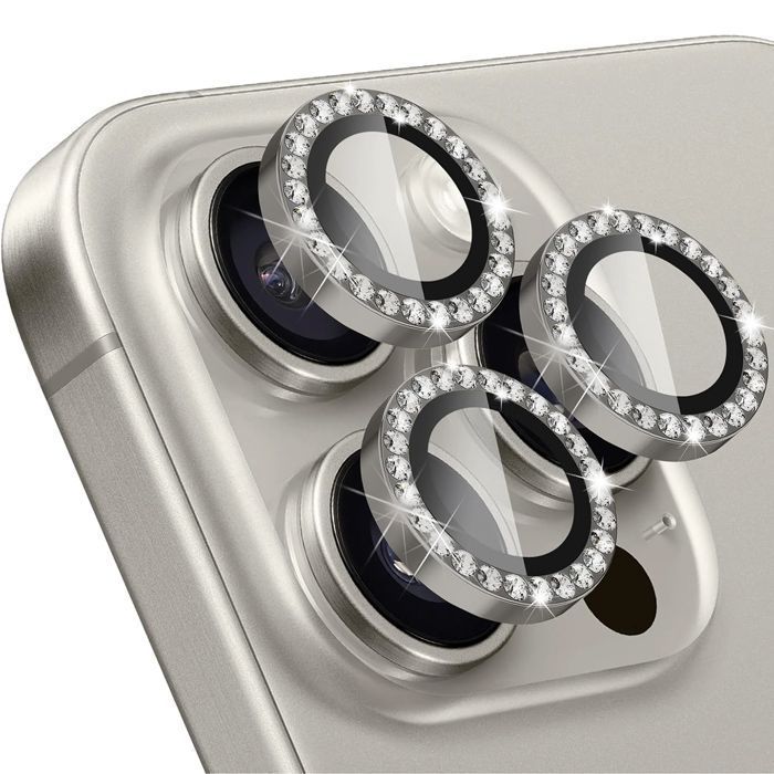 Orso Lens Camera Tempered Glass Titanium Diamonds iPhone 16 Pro/16 Pro Max