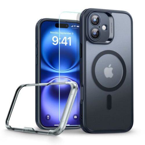 Full Protection Pro Set ESR Classic HaloLock MagSafe Frosted Black iPhone 16
