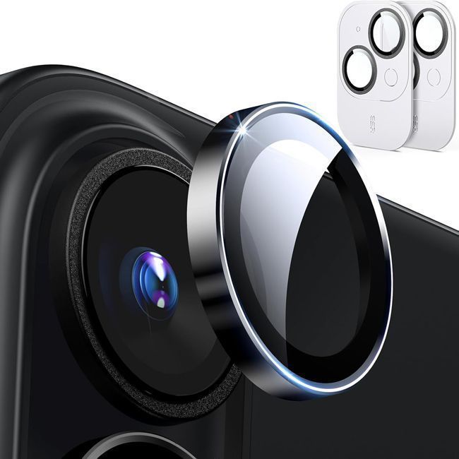 (2-Pack) ESR Armorite Tempered Glass Camera Lens Black iPhone 16 /16 Plus