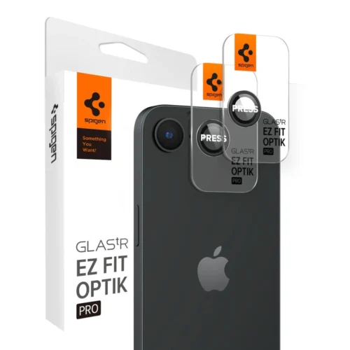(2-Pack) Spigen Glass tR EZ Fit Optik Pro Black iPhone 16e