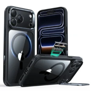Θήκη ESR Classic Hybrid with Stash Stand (Camera Control Button) HaloLock MagSafe Clear Black iPhone 17 Pro Max
