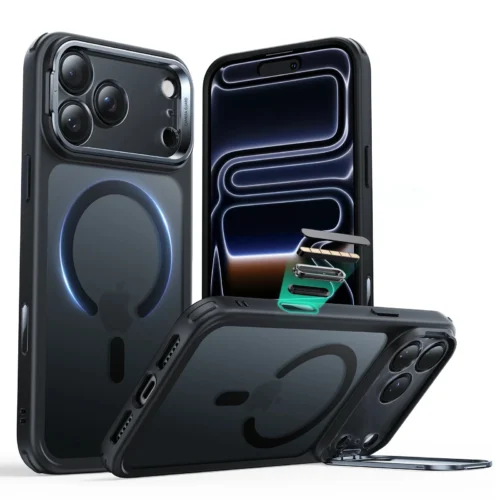 Θήκη ESR Classic Hybrid with Stash Stand (Camera Control Button) HaloLock MagSafe Frosted Black iPhone 17 Pro Max