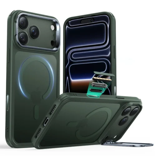 Θήκη ESR Classic Hybrid with Stash Stand (Camera Control Button) HaloLock MagSafe Frosted Green iPhone 17 Pro Max