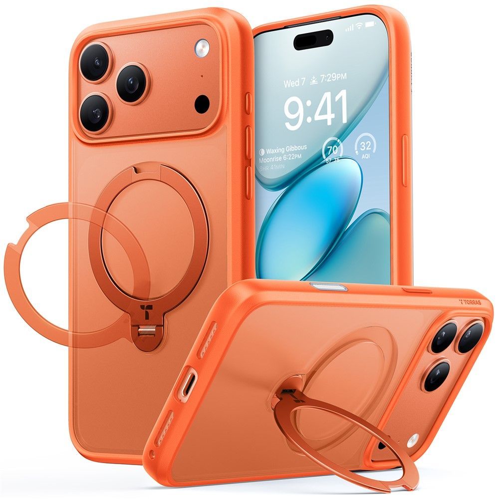 Θήκη Torras Ostand Spin MagSafe Energy Orange iPhone 17 Pro