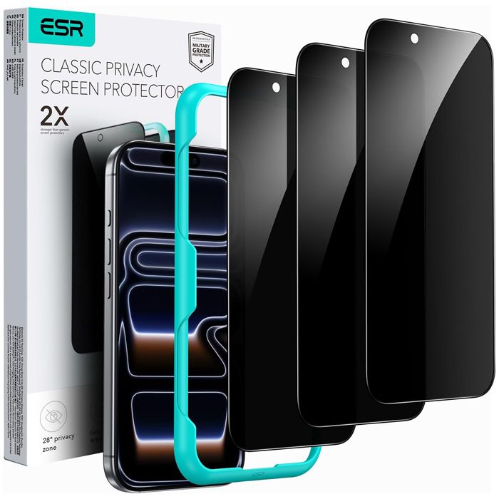 ESR Classic Privacy Tempered Glass iPhone 17 Pro Max (3 Pack)