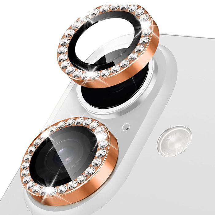 Orso Lens Camera Tempered Glass Orange Diamonds iPhone 17/16/16 Plus