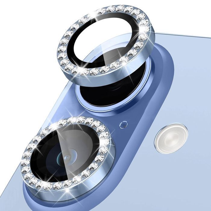 Orso Lens Camera Tempered Glass Cyan Diamonds iPhone 17/16/16 Plus