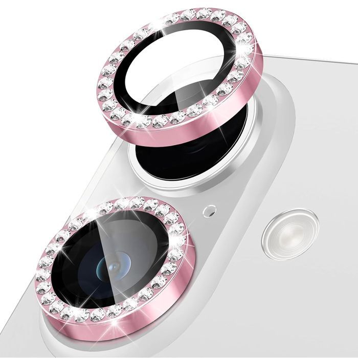Orso Lens Camera Tempered Glass Pink Diamonds iPhone 17/16/16 Plus