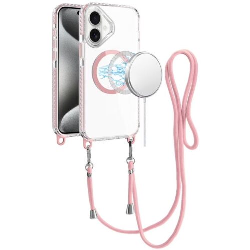 Θήκη Orso Detachable Lanyard Magsafe Clear Pink iPhone 17
