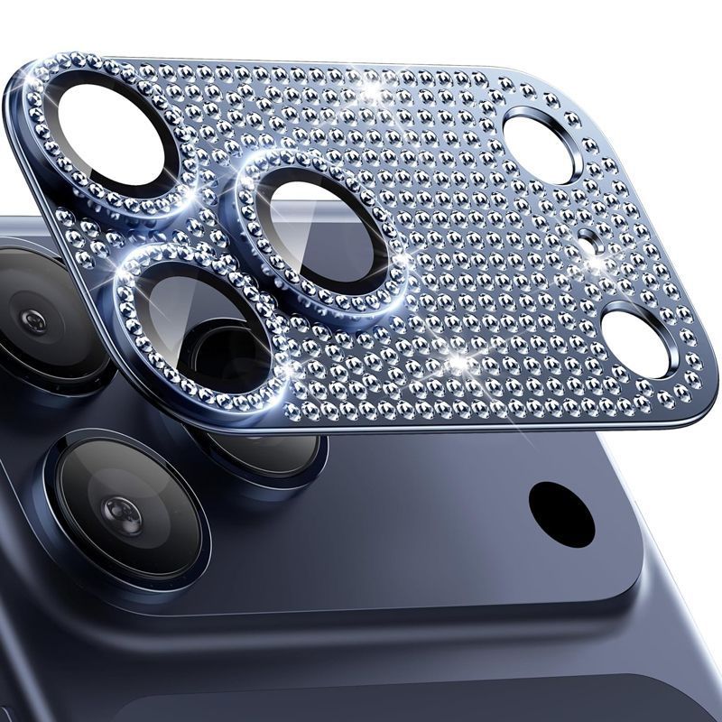 Orso Full Cover 9H Camera Protector Diamonds Blue iPhone 17 Pro Max