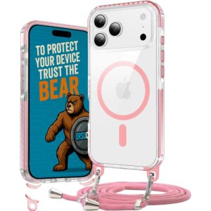 Θήκη Orso Detachable Lanyard Magsafe Clear Pink iPhone 17 Pro Max