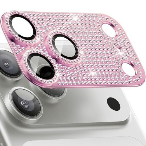 Orso Full Cover 9H Camera Protector Diamonds Rose Gold iPhone 17 Pro Max