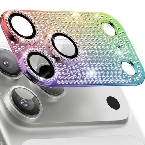 Orso Full Cover 9H Camera Protector Diamonds Colorfull iPhone 17 Pro Max
