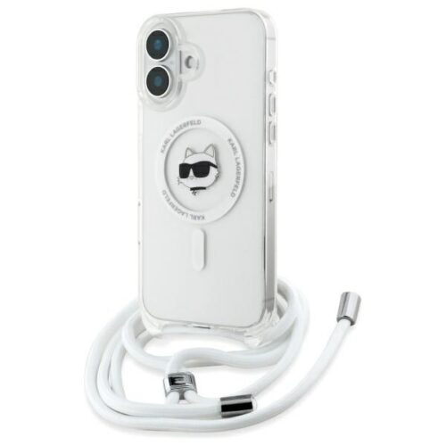 Θήκη Karl Lagerfeld IML Choupette Head Crossbody Cord Clear Magsafe iPhone 16