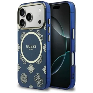Θήκη Guess IML Peony Dot Magsafe Blue iPhone 17 Pro Max