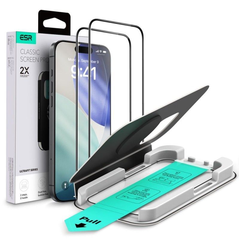 ESR UltraFit Classic Tempered Glass iPhone 17/16 Pro (2-Pack)