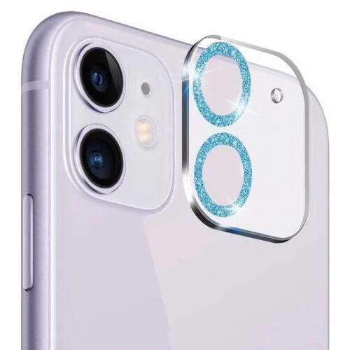 Glitter Full Cover 9H Camera Glass iPhone 11 Clear Blue