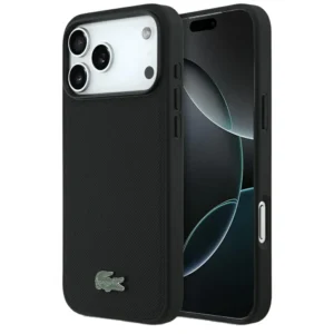 Θήκη Lacoste MagSafe PU Leather Hard Case With Iconic Petit Pique Logo Black iPhone 17 Pro Max